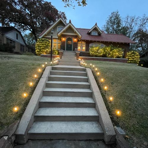 types of lights we install big house with pretty Christmas light sidewalk display